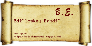 Bölcskey Ernő névjegykártya